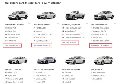 The models listed in each segment are the most. . Edmunds car review